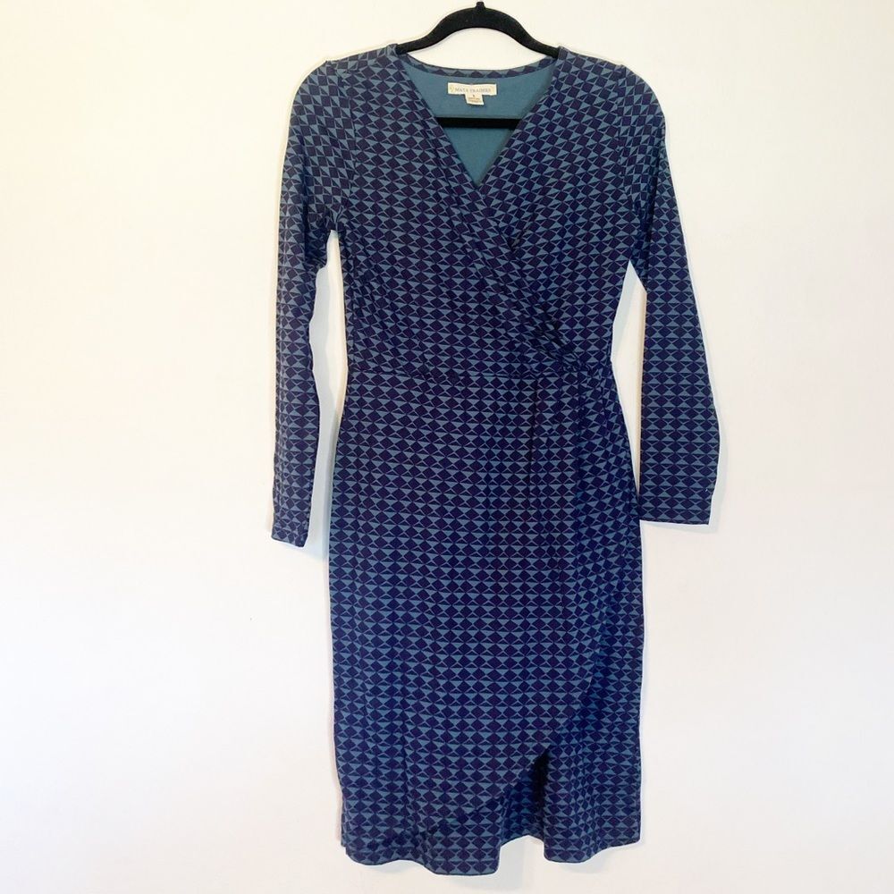 Women's Mata Traders Boho Organic Cotton Wrap Midi Dress Size Small